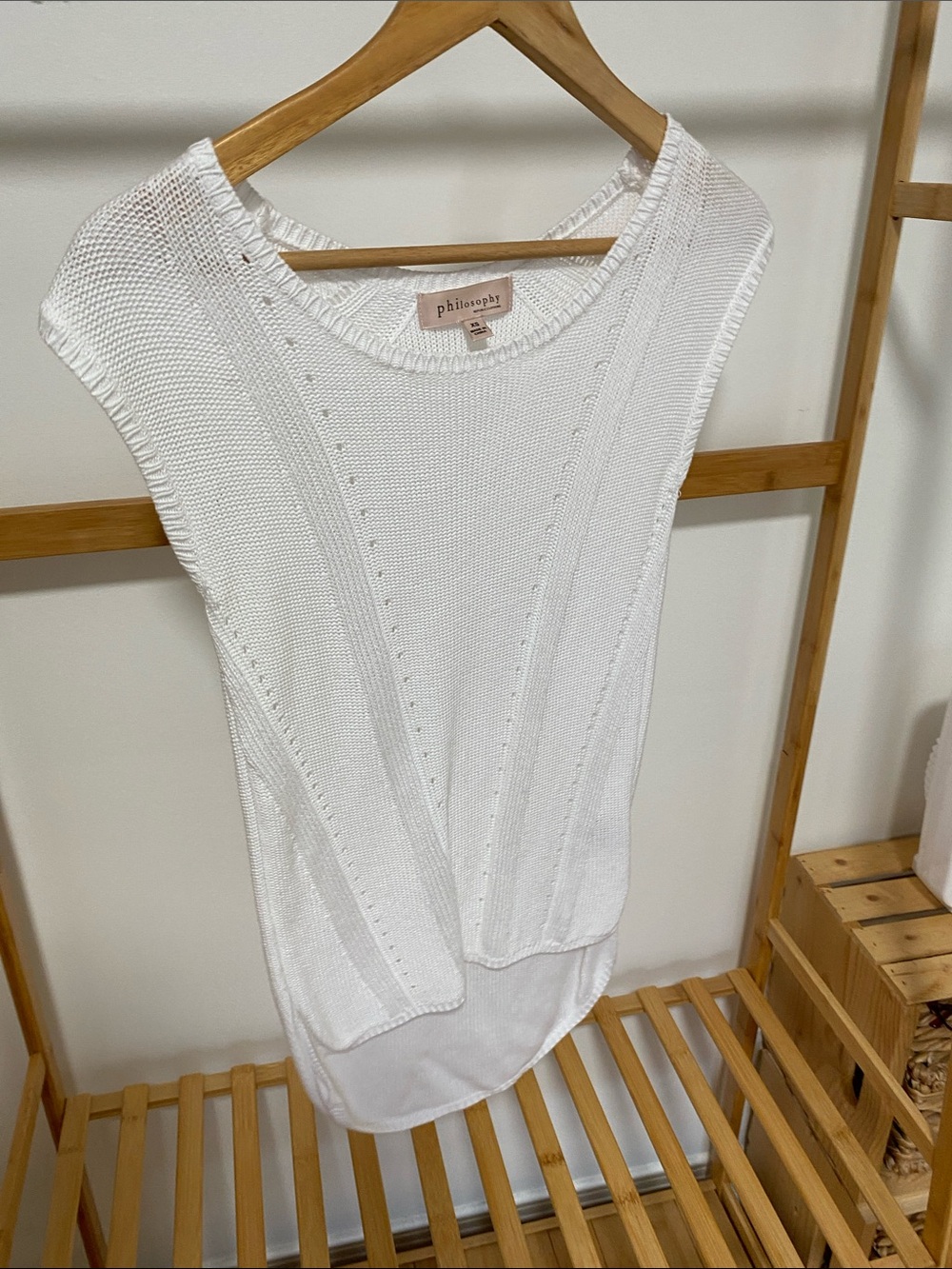 Philosophy White Knit Tank Top